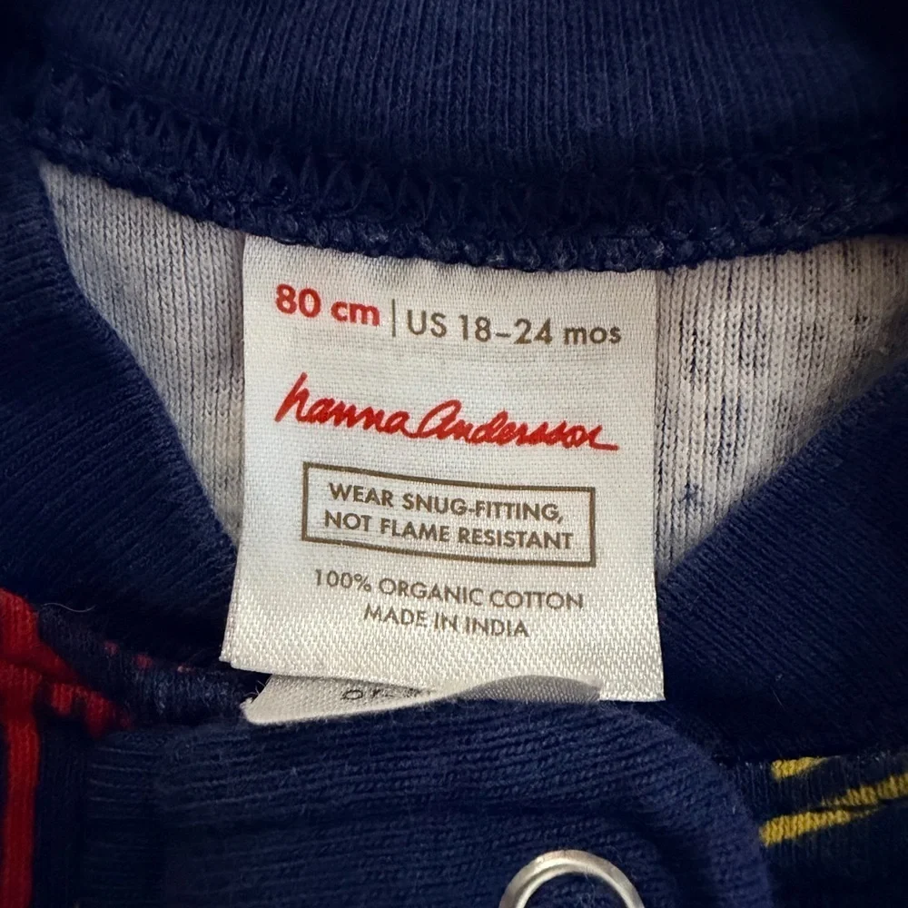 Hanna Andersson Baby Zip Sleeper Pajamas Size 18-24M Twinkly Trees On Navy